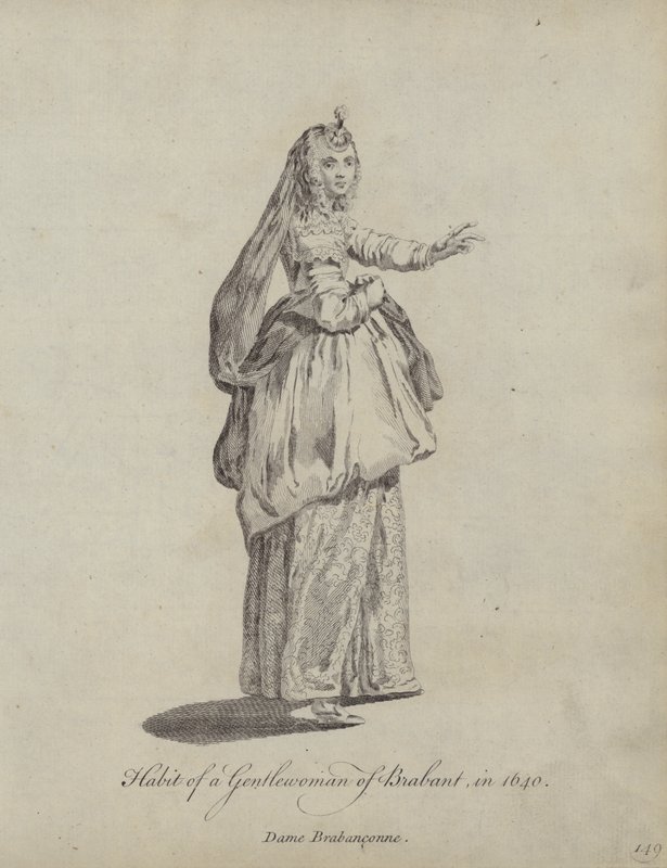 Abito di una gentildonna del Brabante nel 1640 da English School