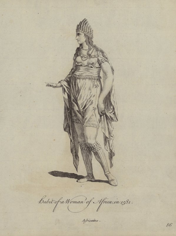 Abito di una donna africana nel 1581 da English School
