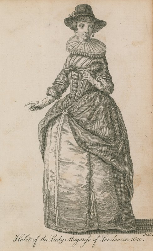 Abito della Lady Mayoress di Londra nel 1640 da English School