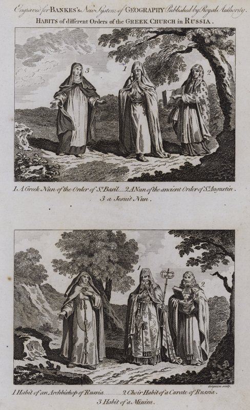 Abiti di diversi ordini della Chiesa greca in Russia da English School