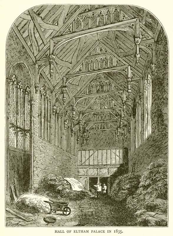 Sala del Palazzo di Eltham nel 1835 da English School