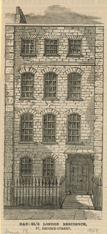 Residenza londinese di Handel, 57 Brooke Street da English School