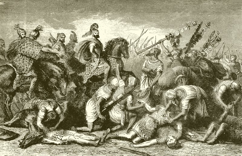 Le Truppe di Annibale spogliano i loro nemici morti dopo la Battaglia di Canne da English School