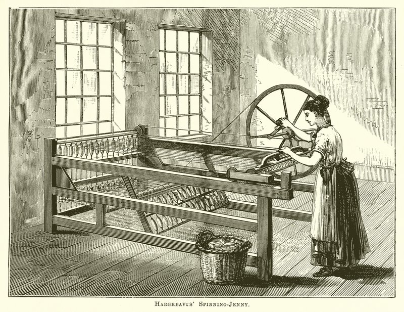 Spinning-Jenny di Hargreaves da English School