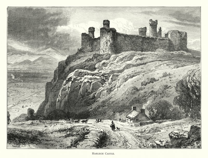 Castello di Harlech (incisione) da English School