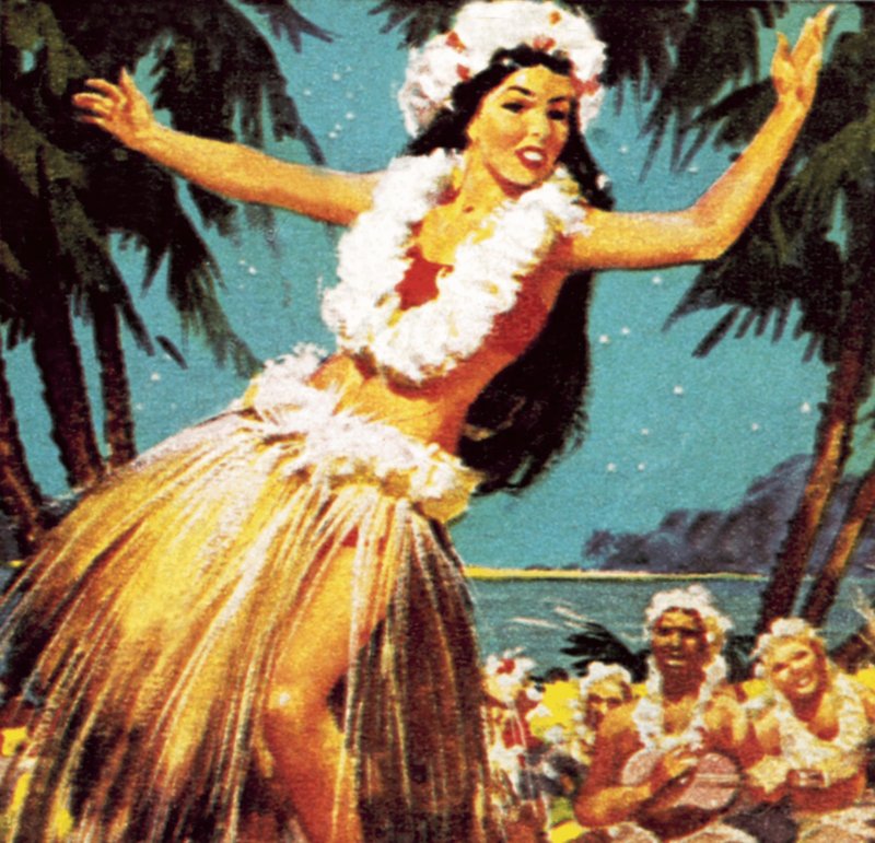 Ragazza hawaiana che balla da English School