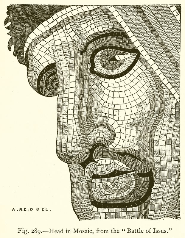 Testa in mosaico, dalla Battaglia di Isso da English School