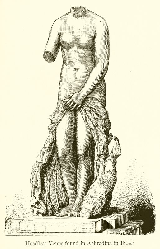Venere senza testa trovata ad Acradina nel 1814 da English School