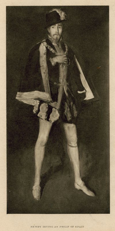 Henry Irving, attore, come Filippo di Spagna da English School