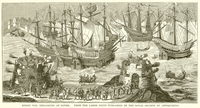 Enrico VIII che si imbarca a Dover da English School