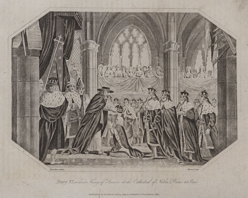 Enrico VI incoronato Re di Francia nella Cattedrale di Notre Dame a Parigi, 1431 da English School