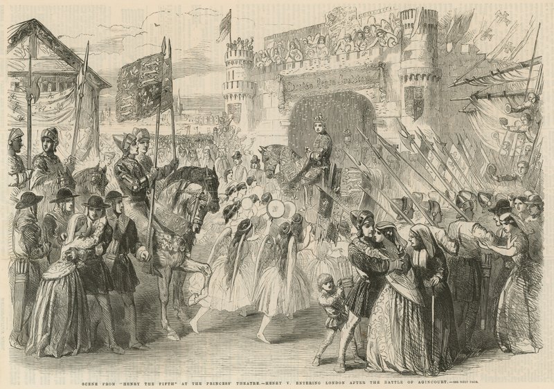 Enrico V entra a Londra dopo la battaglia di Agincourt da English School