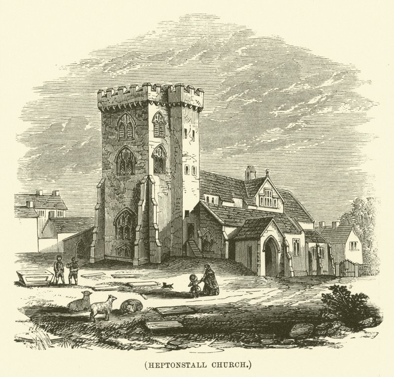 Chiesa di Heptonstall (incisione) da English School