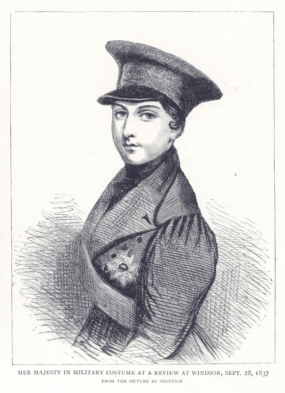 Sua Maestà in costume militare a una parata a Windsor, 28 settembre 1837 da English School
