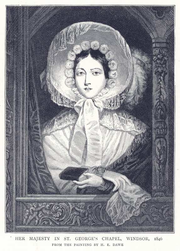 Sua Maestà nella Cappella di San Giorgio, Windsor, 1846 da English School