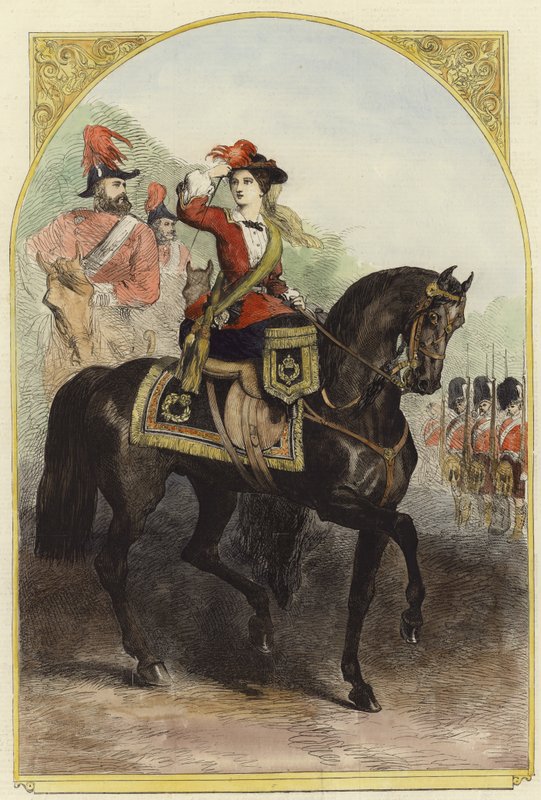 Sua Maestà nel suo nuovo costume militare al campo da English School