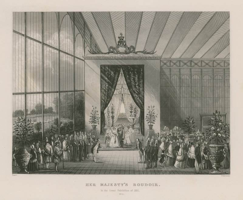 Boudoir di Sua Maestà nella Grande Esposizione del 1851 da English School