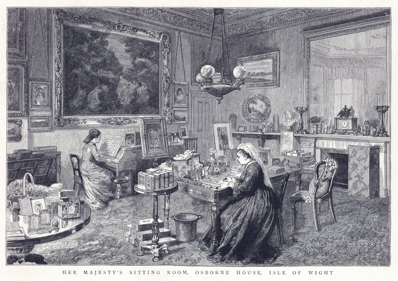 Sala di soggiorno di Sua Maestà, Osborne House, Isola di Wight da English School