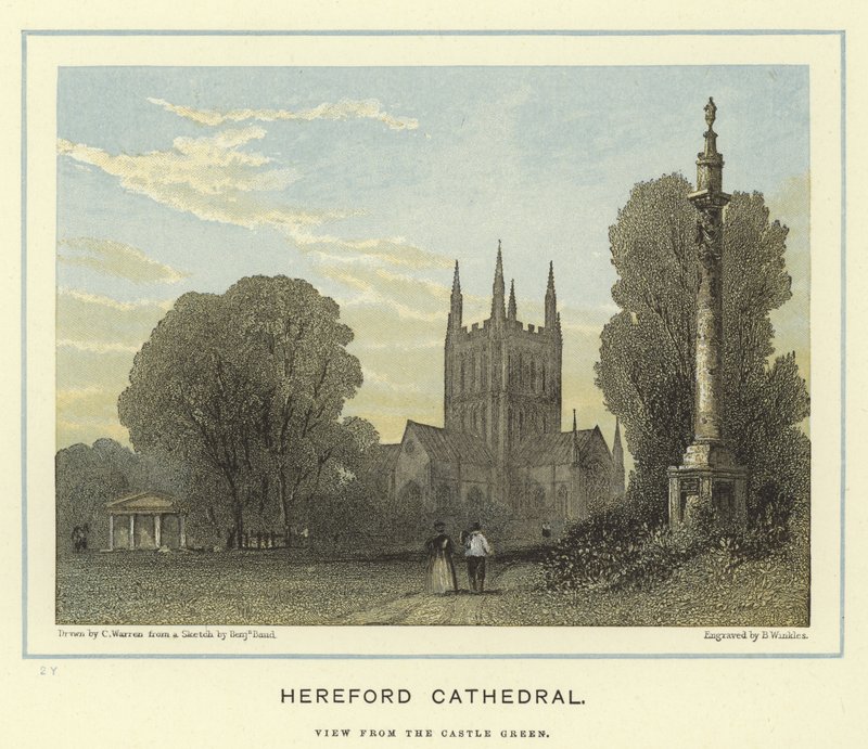Cattedrale di Hereford, vista dal Castle Green da English School