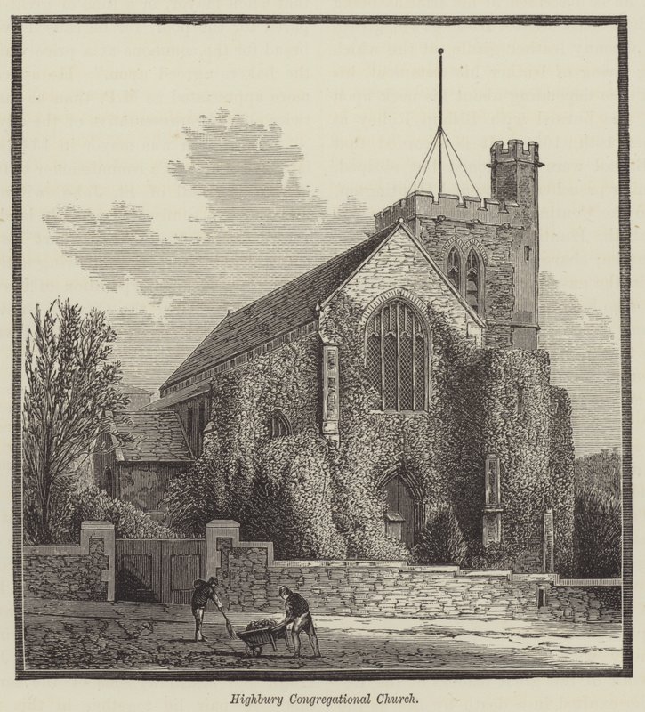 Chiesa Congregazionale di Highbury (incisione) da English School