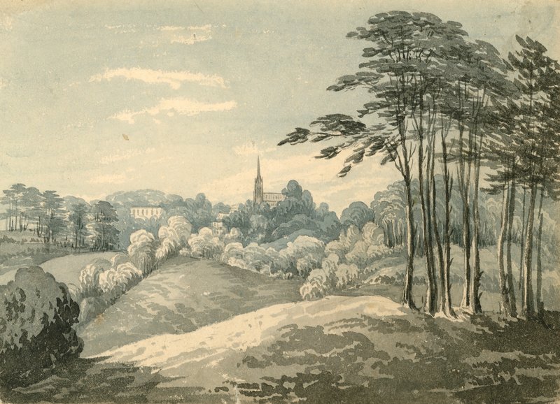 Chiesa di Highgate, Londra, da Hampstead Heath da English School