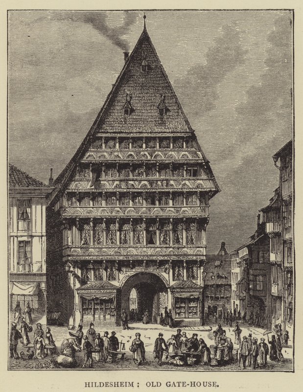 Hildesheim, Vecchia Casa di Guardia (incisione) da English School