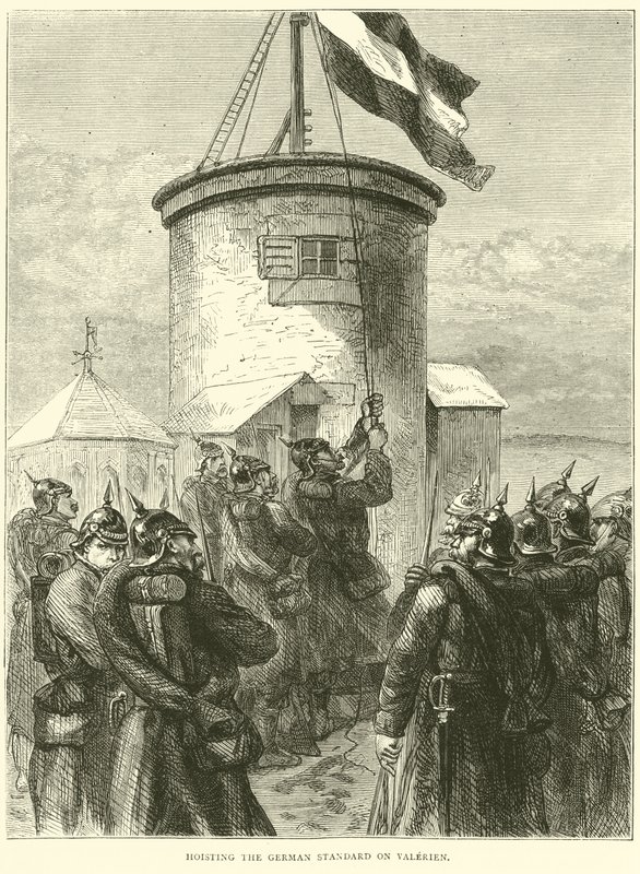Innalzamento dello stendardo tedesco su Valerien, marzo 1871 da English School