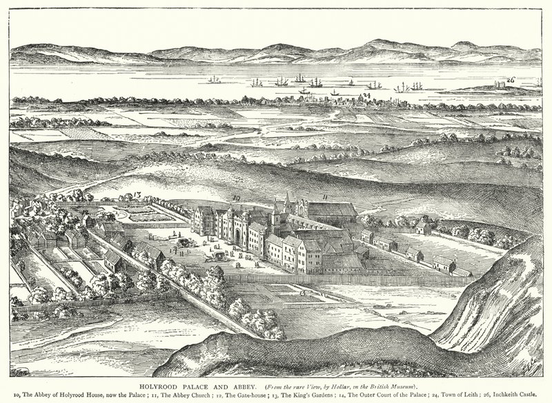 Palazzo e Abbazia di Holyrood (incisione) da English School