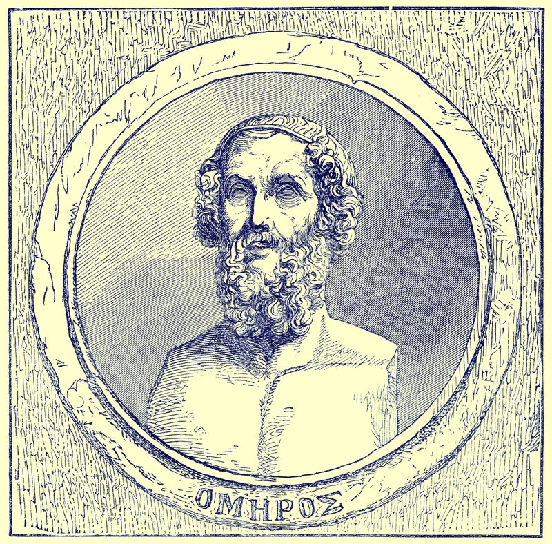 Omero, illustrazione da The Illustrated History of the World, pubblicato c.1880 da English School