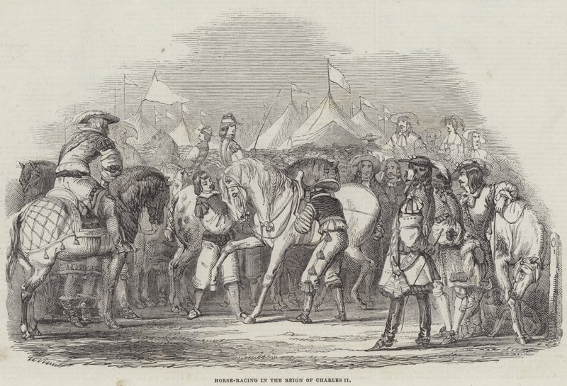 Corse di cavalli durante il regno di Carlo II da English School