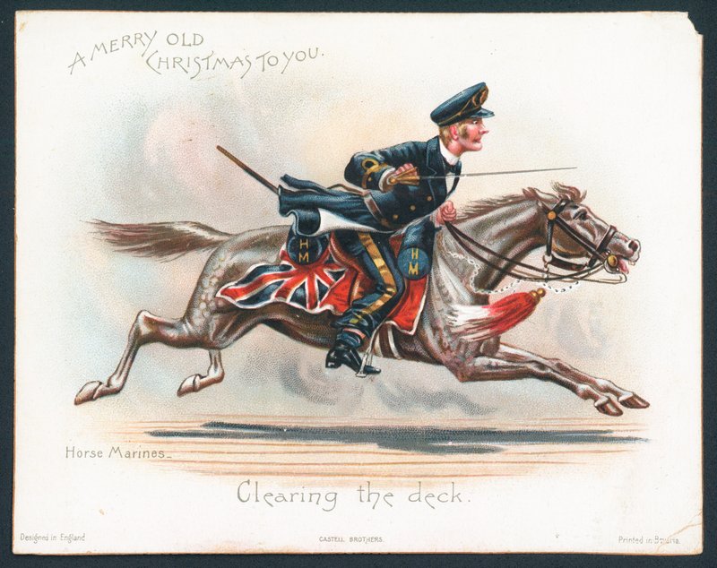 Biglietto di Natale dei Marines a cavallo da English School