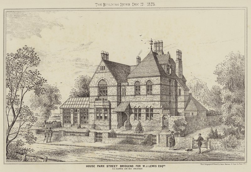 Casa Park Street Bridgend, per W J Lewis Esquire (incisione) da English School