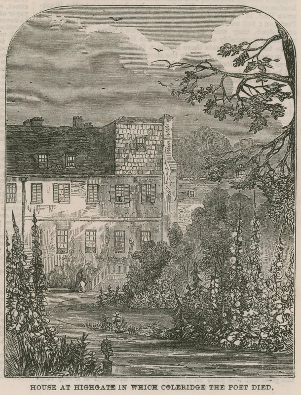 Casa a Highgate, Londra, in cui morì il poeta Samuel Coleridge da English School