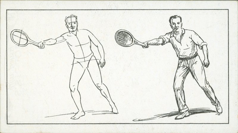 Come disegnare: Figura che gioca a tennis da English School