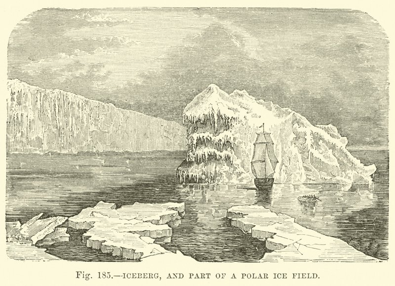 Iceberg e parte di un campo di ghiaccio polare da English School