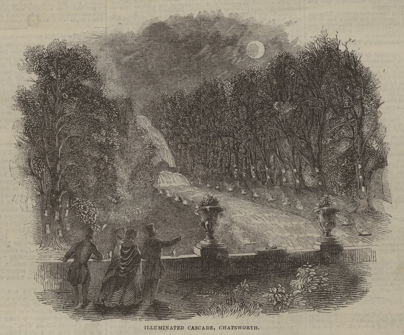 Cascata illuminata, Chatsworth da English School