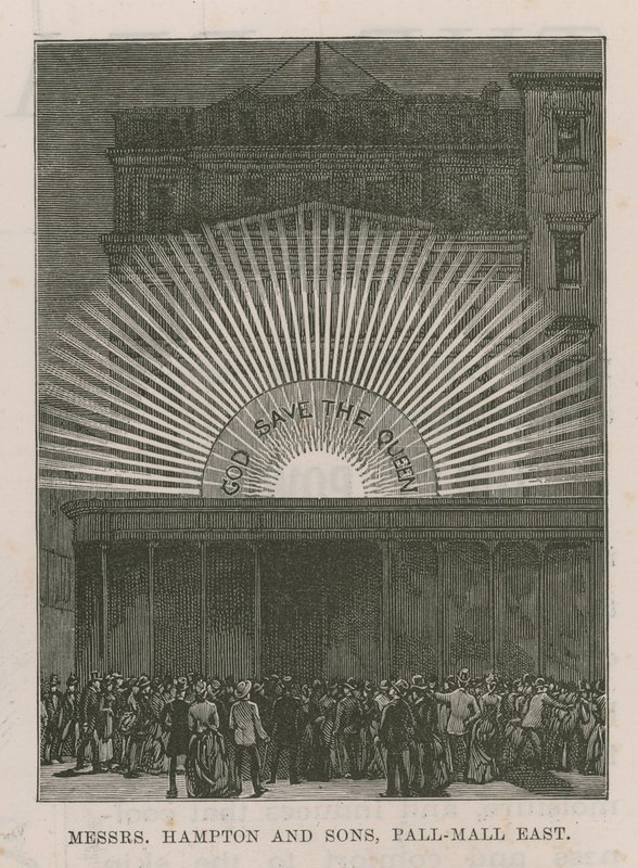 Illuminazioni che adornano Messrs Hampton e Sons da English School