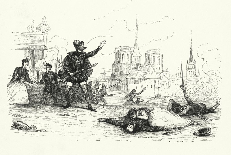 Illustrazione per Les Huguenots di Giacomo Meyerbeer (incisione) da English School