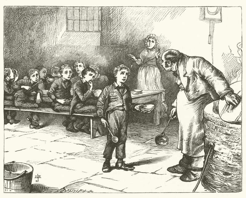 Illustrazione per Oliver Twist (incisione) da English School