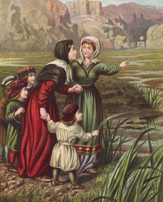 Illustrazione per Il progresso del pellegrino di John Bunyan da English School