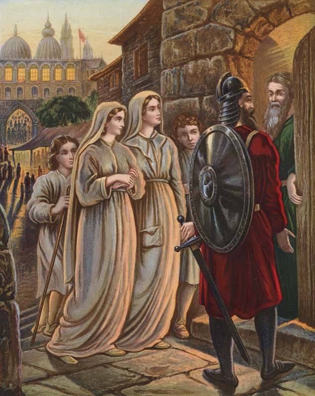 Illustrazione per Il pellegrinaggio del cristiano di John Bunyan da English School
