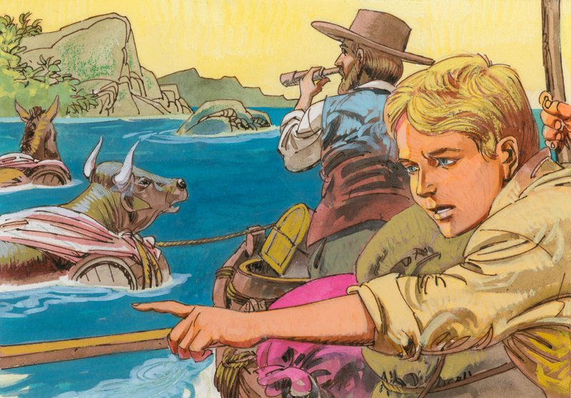 Illustrazione per Swiss Family Robinson da English School