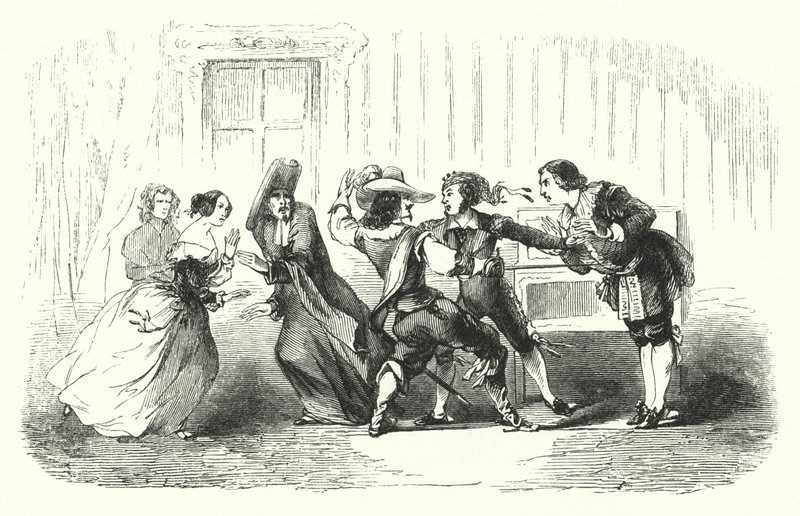 Illustrazione per Il barbiere di Siviglia di Rossini (incisione) da English School