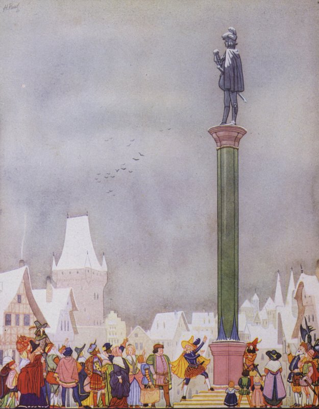 Illustrazione per Il Principe Felice di Oscar Wilde (litografia a colori) da English School