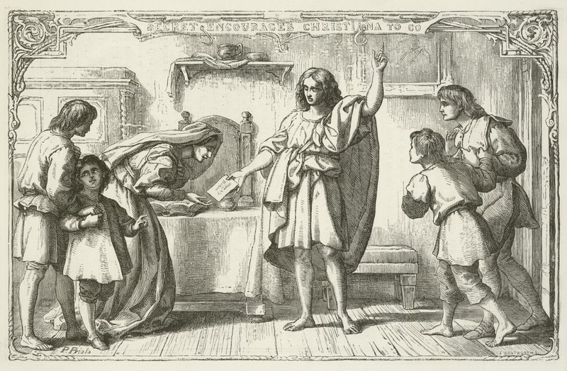 Illustrazione per Il progresso del pellegrino di John Bunyan da English School