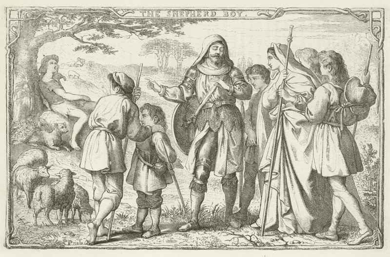 Illustrazione per Il progresso del pellegrino di John Bunyan da English School
