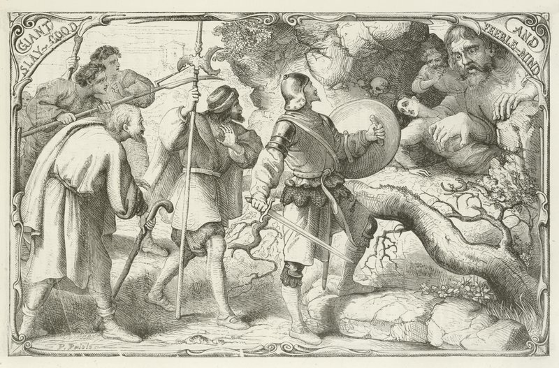 Illustrazione per Il progresso del pellegrino di John Bunyan da English School