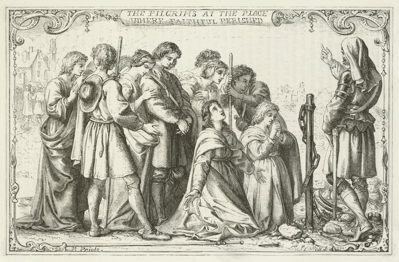Illustrazione per Il progresso del pellegrino di John Bunyan da English School
