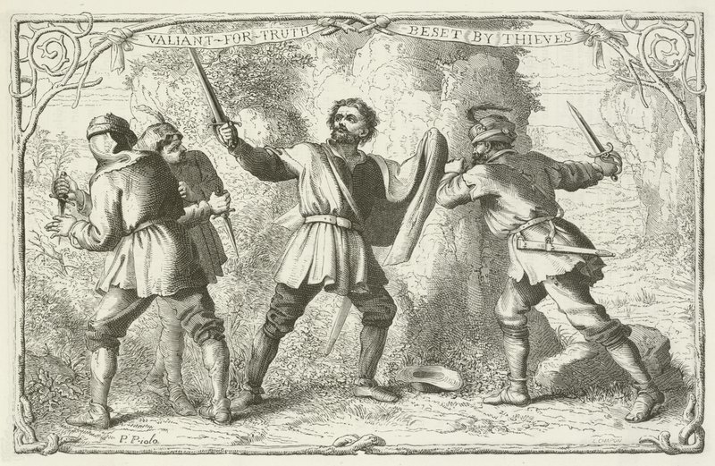 Illustrazione per Il progresso del pellegrino di John Bunyan da English School