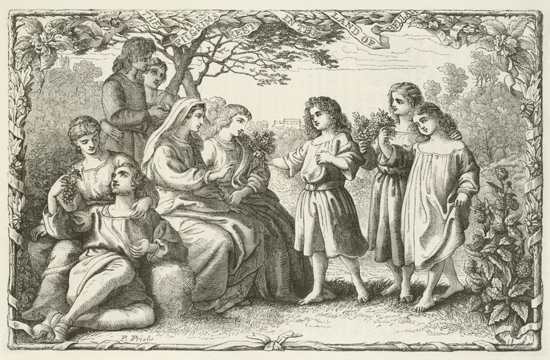Illustrazione per Il progresso del pellegrino di John Bunyan da English School